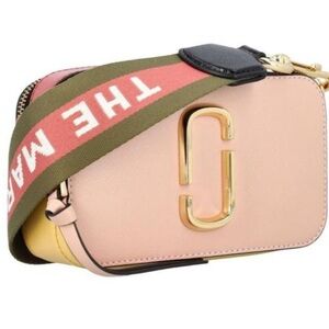 Marc Jacobs Snapshot Pink Yellow Colorblock Leather Crossbody Bag